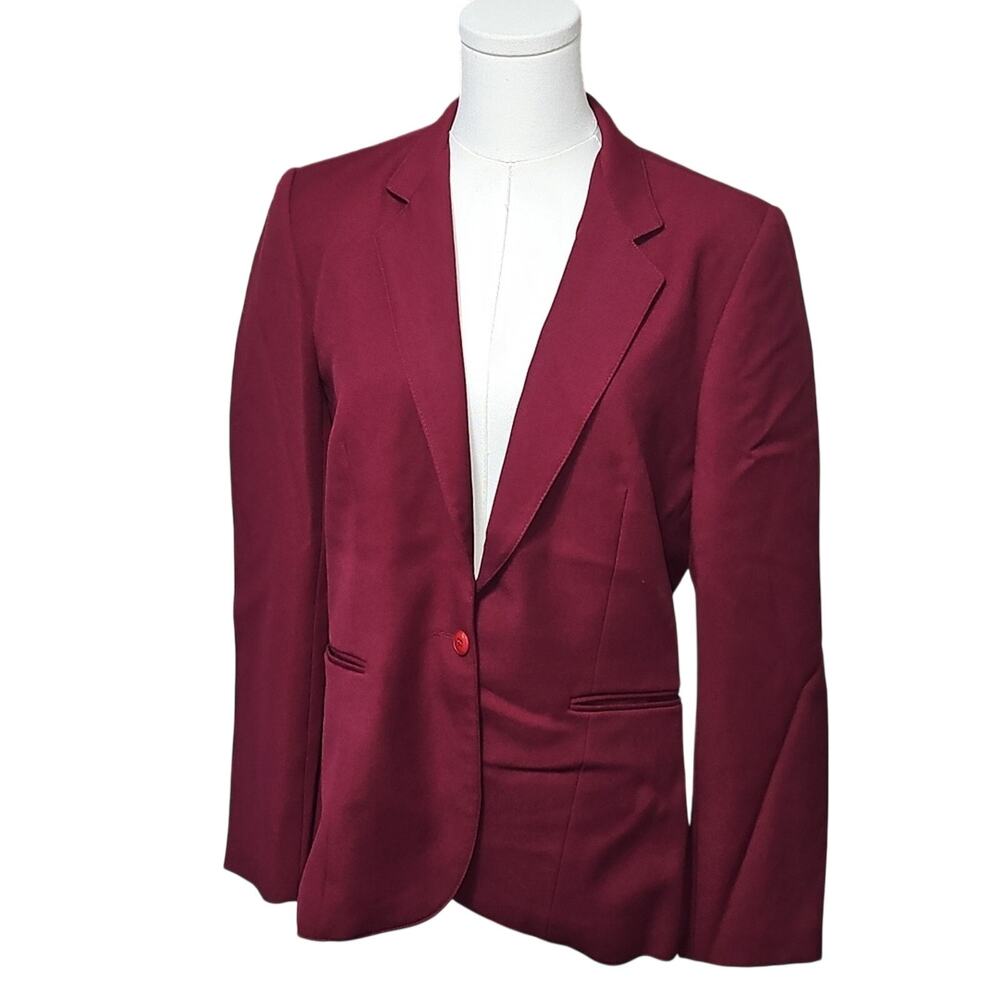 Vintage 80s Levi's Strauss & Co Deep Red Western Classic Retro Blazer Womens 14